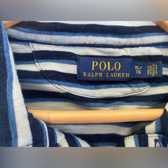 Polo Ralph Lauren Soft Striped Blue Polo Men's Size XL - Picture 6 of 8